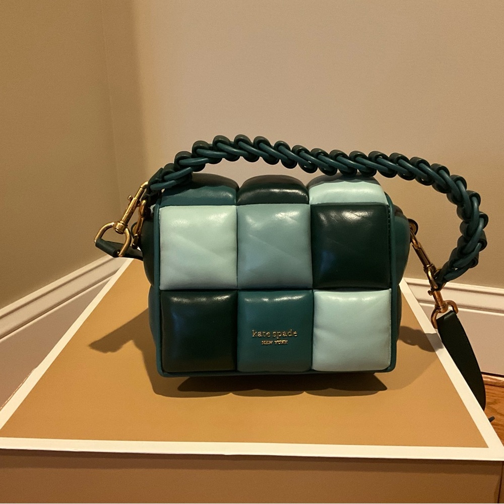 Kate Spade Teal and Aqua Quilted Shoulder Bag